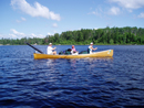 paddling across Insula Lake